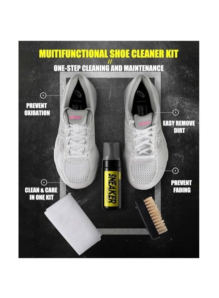 Shoe and Sneaker Cleaner Kit, Easy Detergent for Sneakers Athletic Shoes - Water-Free Foam Sneaker Cleaner with Shoe Brush and Shoe Cloth Easy, Gentle Rub Design | 3 in 1 Stain Remover Spray Removes Dirt, Grime and Grass  - Image 5