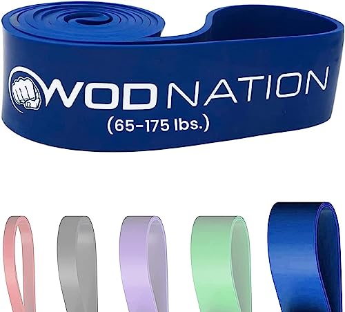 WOD Nation WOD Time Resistance Band for Pull-Up Assistance - 65-175 lb, Blue, 41 in - Thick Exercise & Stretching Band for Pull-Ups & Calisthenics - Image 5