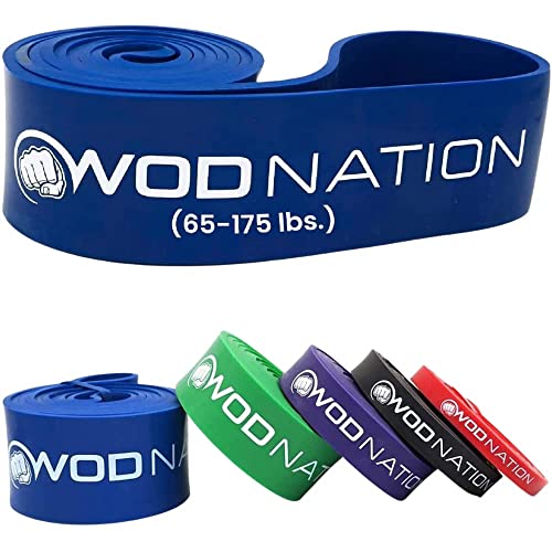 WOD Nation WOD Time Resistance Band for Pull-Up Assistance - 65-175 lb, Blue, 41 in - Thick Exercise & Stretching Band for Pull-Ups & Calisthenics - Image 2