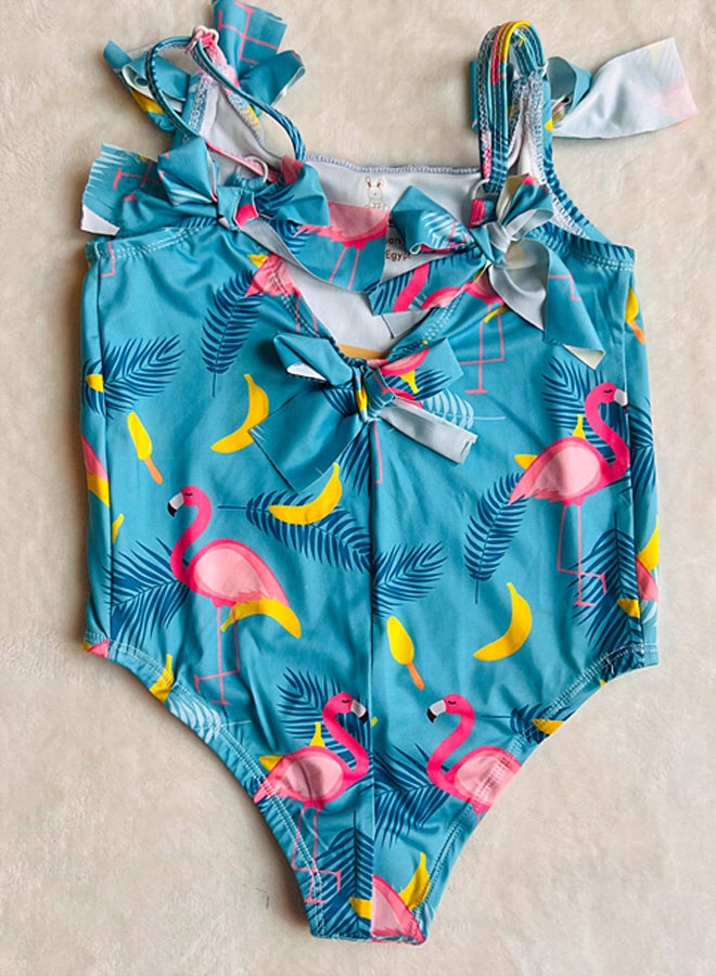 Little Bunnies Girls One Piece Flamingo Swimsuit - Image 1