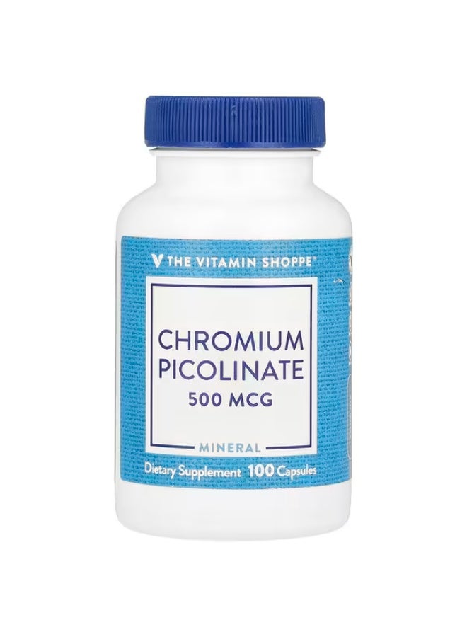 ذا فيتامين شوب متجر الفيتامينات، بيكولينات الكروم، ٥٠٠ ميكروغرام، ١٠٠ كبسولة