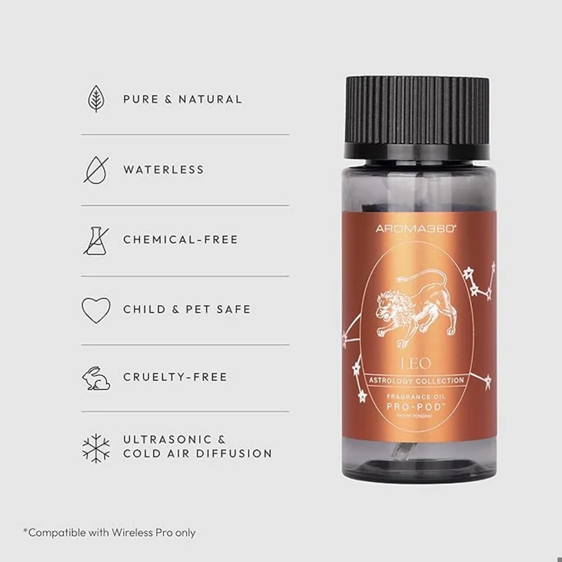 Aroma360  Leo Pro-Pod Oil Blend - Astrology Inspired for Luxury Essential Oil Diffusers - Aromatherapy Scent Diffuser Oil - Valencia Bloom, Cinnamon Bark, and Rose Gold - 50 mL, 1.7 fl oz  | Best Price UAE