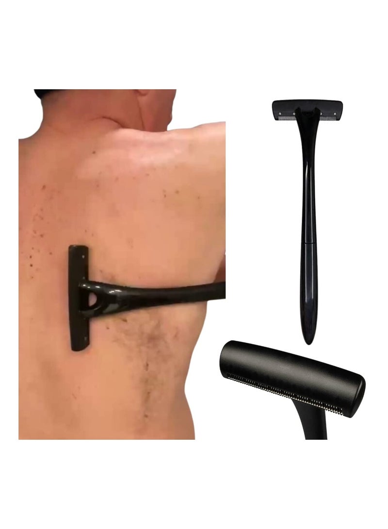 SYOSI Back Shavers, Body Shaver for Men, Shave Your Own Back Hair in Minutes, Extreme Reach Handle, Wet or Dry Shaving, 25 to Replace Razors, Curved Head, Long Handle, Extreme Reach Handle - Image 1