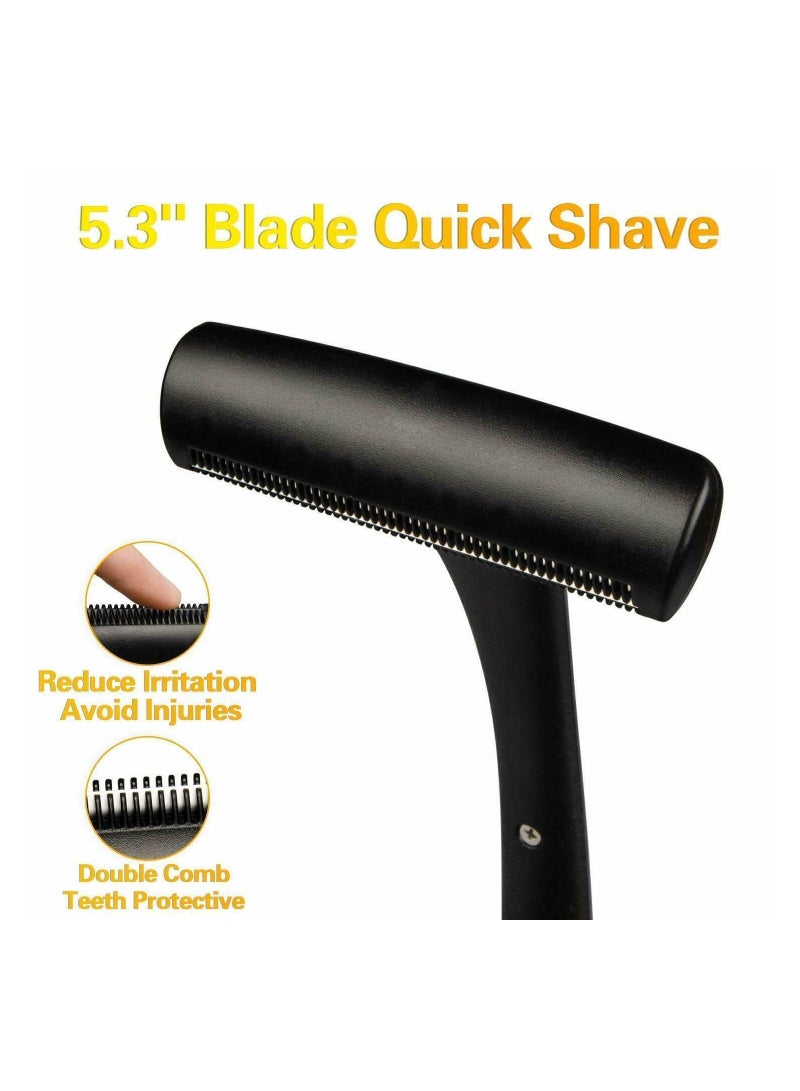 SYOSI Back Shavers, Body Shaver for Men, Shave Your Own Back Hair in Minutes, Extreme Reach Handle, Wet or Dry Shaving, 25 to Replace Razors, Curved Head, Long Handle, Extreme Reach Handle - Image 5