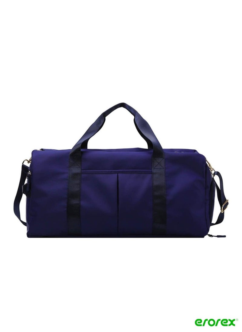 erorex - Dry Wet Separated Waterproof Sport Duffle Bag with Shoes Compartment Dark Blue - Image 1