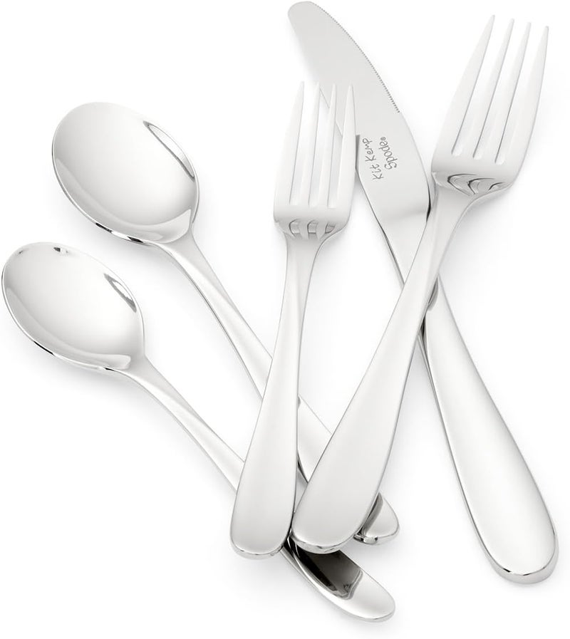 Spode طقم أدوات المائدة من سبود كيت كيمب 20 قطعة من الفولاذ المقاوم للصدأ 1810 آمن في غسالة الصحون أدوات تقديم متعددة الاستخدامات مثالية للمقبلات والحلويات والوجبات الخفيفة مثالية للمنزل والتجمعات - Image 4