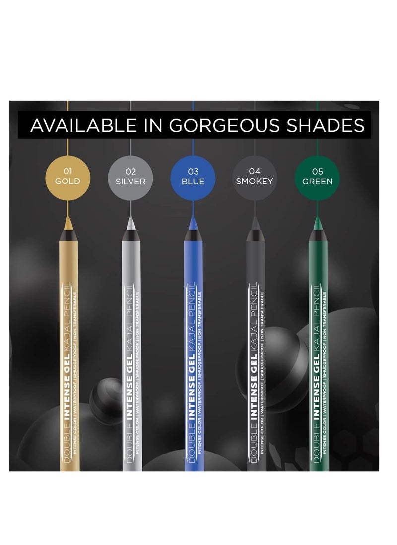 Seven Seas - Seven Seas Double Intense Non Transfer Gel Kajal 24hr Stay Water Proof, Smudge Proof Longlasting Formula  Blue  Silver Combo21.5g each - Image 1