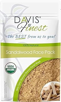 Davis Finest Davis Finest Organic Sandalwood Powder Face Pack 250g Chandan Pure Natural Beauty Facial Mask Skin Brightening Moisturizing Smooth Radiant Glowing Skincare  - Image 1