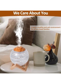 RAQTA Colorful Crystal Ball 350ml RGB Essential Oil Diffuser – Quiet Aromatherapy Humidifier with Timer, Auto-Off Safety, and 7 LED Color Options  - Image 4
