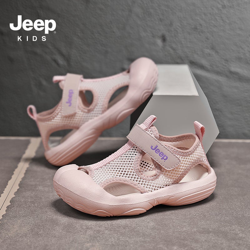 Jeep Girls Sports Sandals 2025 Comfortable Lightweight Children'S Top-Covered Mesh Breathable Sandals All-Match - Image 1