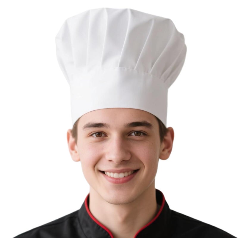 HoveBeaty Chef Hat Unisex Adult Mushroon Design Adjustable Kitchen Uniform Cap for Baking Party Cooking Restaurant White