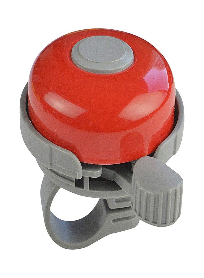 BIRIA Bicycle Bell RED-Grey Base Alloy. Fits Handlebars with 21.7mm - 24mm (.86" - .95") Outside diameters - Image 1