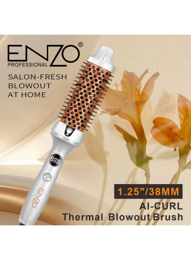 إنزو فرشاة تجعيد الشعر الحرارية الدوارة ENZO EN-2230 – جهاز تصفيف متعدد الوظائف للتجعيد السريع وتموجات كبيرة ولمعان خالٍ من التجعد - Image 2