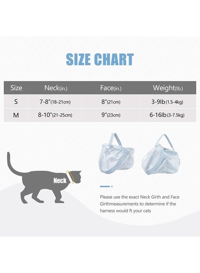 MiOYOOW Cat Muzzle, Breathable Cat Face Cover Transparent Anti Bite Face Protection for Nail Trimming Bathing - Image 2