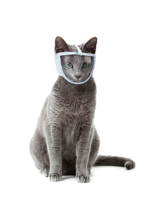 MiOYOOW Cat Muzzle, Breathable Cat Face Cover Transparent Anti Bite Face Protection for Nail Trimming Bathing - Image 1