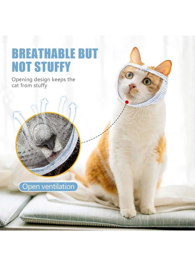 MiOYOOW Cat Muzzle, Breathable Cat Face Cover Transparent Anti Bite Face Protection for Nail Trimming Bathing - Image 4
