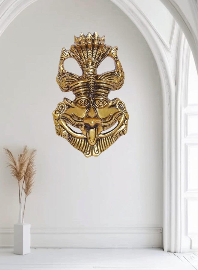 Denique Metal Nazar Battu Keertimukh Idol for Wall Hanging Showpiece,Nazar Battu Bhoot Mahakal Face for Home Nazar Suraksha Kawach Mask for Evil Eye Protector Office - Image 2