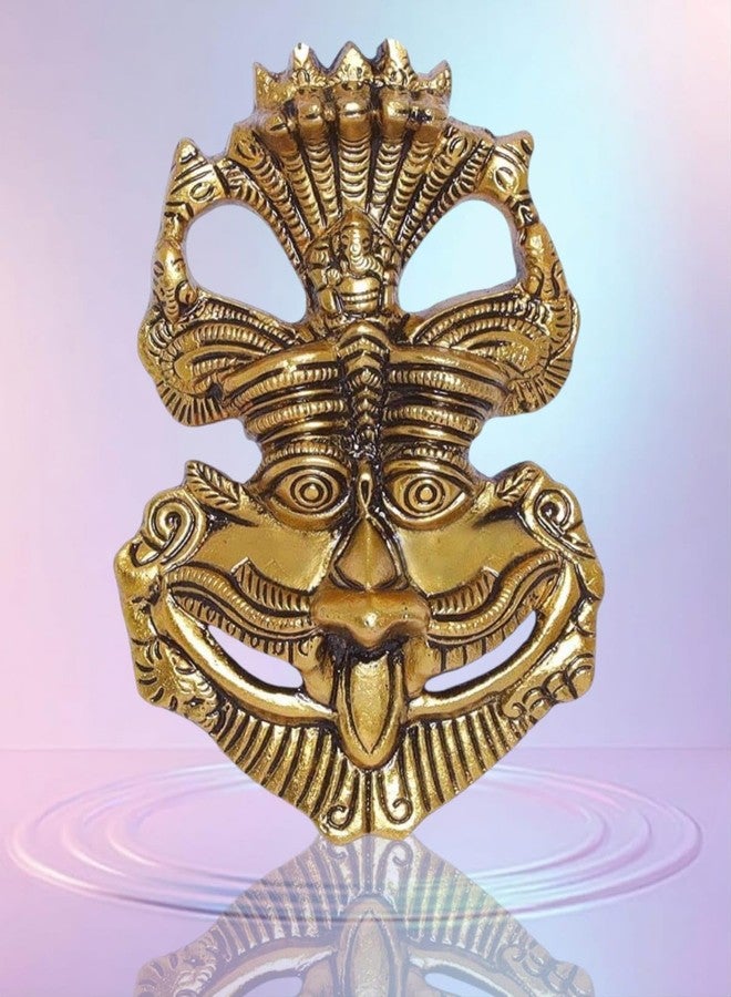 Denique Metal Nazar Battu Keertimukh Idol for Wall Hanging Showpiece,Nazar Battu Bhoot Mahakal Face for Home Nazar Suraksha Kawach Mask for Evil Eye Protector Office - Image 1