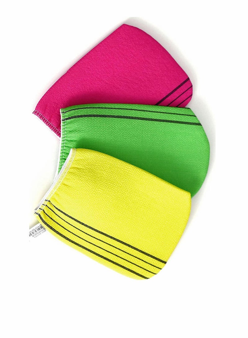 Y&D Exfoliating Korean Towel Extra Viscos Bath Mesh Body WashCloth Rayon Spa Scrub Italy Gloves Removes Dead Skin 3Pcs - Image 3
