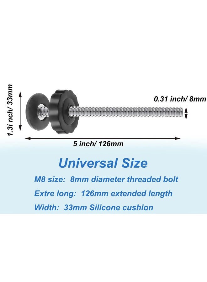 PAFOWO 4Pcs Universal Baby Gate Threaded Spindle Rod, M8 (8mm) Replacement Bolt Part for Baby & Pet Pressure Mounted Safety Gates, Extra Long Baby Tension Gate Extender (Black) - Image 3