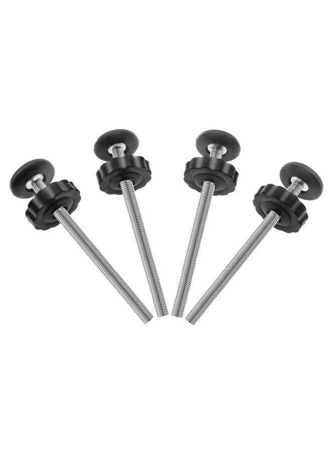 PAFOWO 4Pcs Universal Baby Gate Threaded Spindle Rod, M8 (8mm) Replacement Bolt Part for Baby & Pet Pressure Mounted Safety Gates, Extra Long Baby Tension Gate Extender (Black) - Image 1