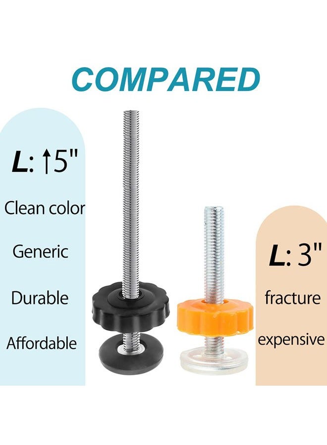PAFOWO 4Pcs Universal Baby Gate Threaded Spindle Rod, M8 (8mm) Replacement Bolt Part for Baby & Pet Pressure Mounted Safety Gates, Extra Long Baby Tension Gate Extender (Black) - Image 4