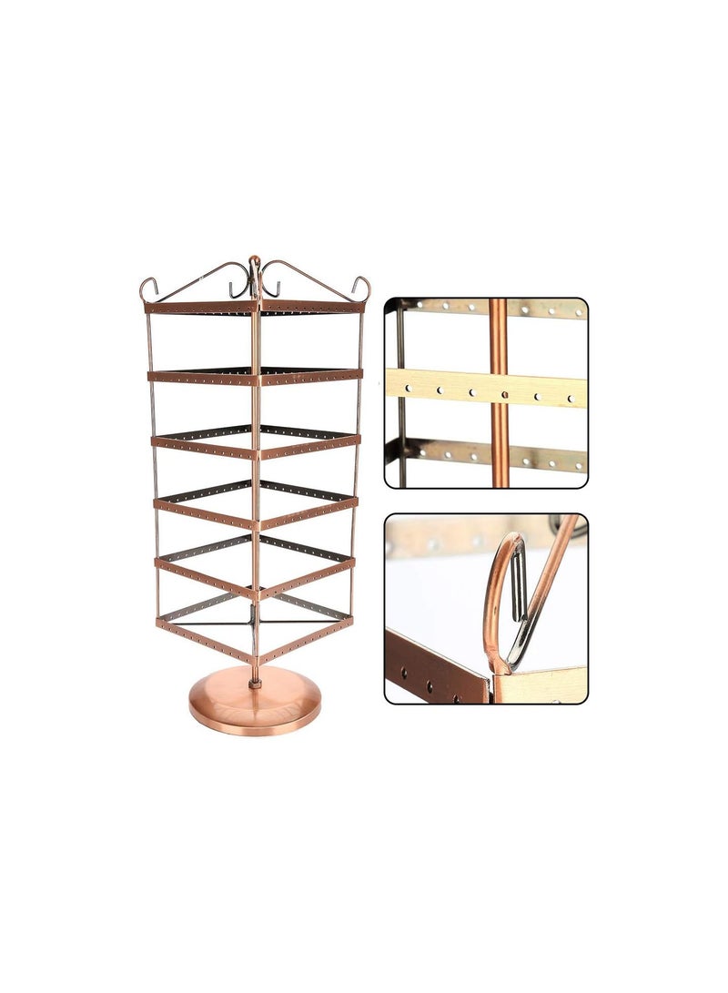 GGOOT Jewellery stand, foldable jewellery stand, rotatable 6 layers 288 holes large capacity necklace earrings bracelet jewellery organiser display rack for earrings necklaces rings bracelets watches - Image 1