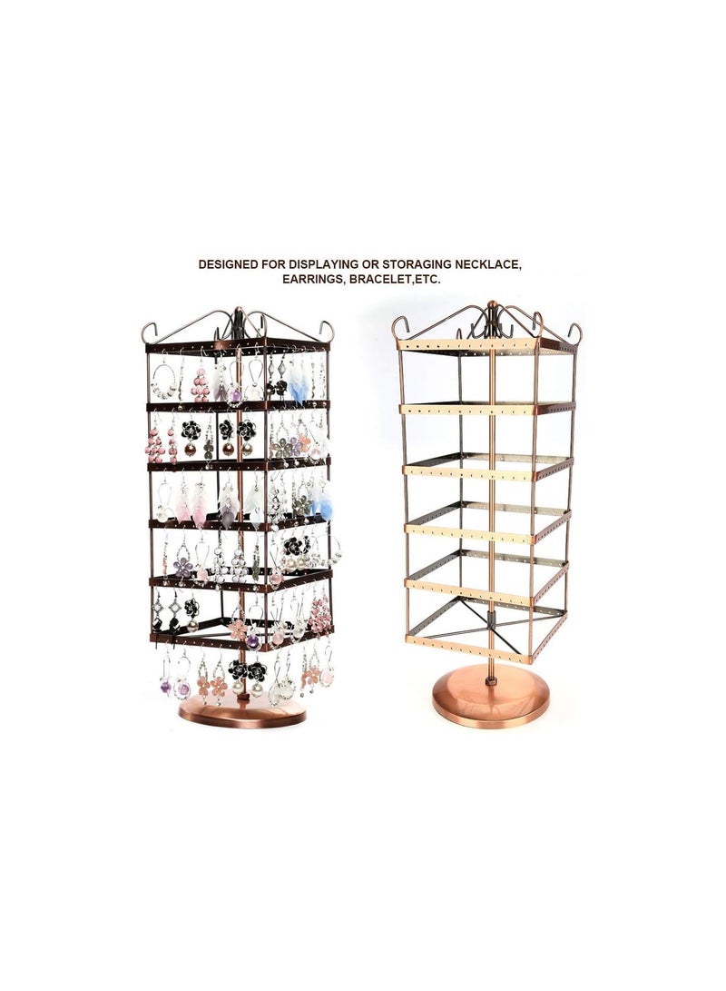 GGOOT Jewellery stand, foldable jewellery stand, rotatable 6 layers 288 holes large capacity necklace earrings bracelet jewellery organiser display rack for earrings necklaces rings bracelets watches - Image 3