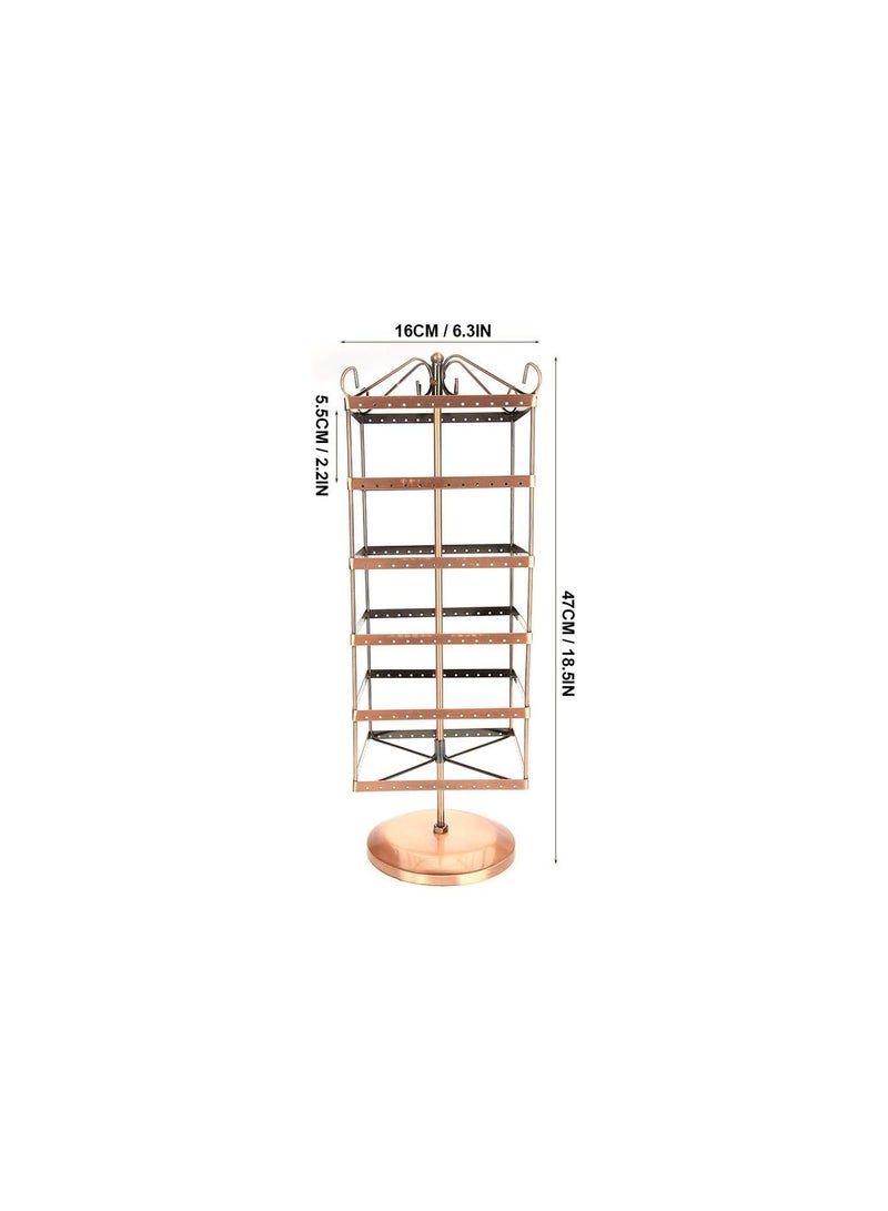GGOOT Jewellery stand, foldable jewellery stand, rotatable 6 layers 288 holes large capacity necklace earrings bracelet jewellery organiser display rack for earrings necklaces rings bracelets watches - Image 4
