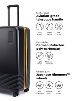 Mokobara MOKOBARA Iconic Range The Check-in Luggage 79cms Large Size German Makrolon Polycarbonate Hard Sided 8 Hinomoto Spinner Wheels Suitcase Trolley Black-Crypto Sunray (Limited Edition)  - Image 4