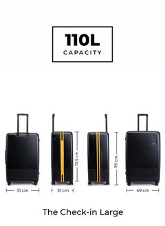 Mokobara MOKOBARA Iconic Range The Check-in Luggage 79cms Large Size German Makrolon Polycarbonate Hard Sided 8 Hinomoto Spinner Wheels Suitcase Trolley Black-Crypto Sunray (Limited Edition)  - Image 5