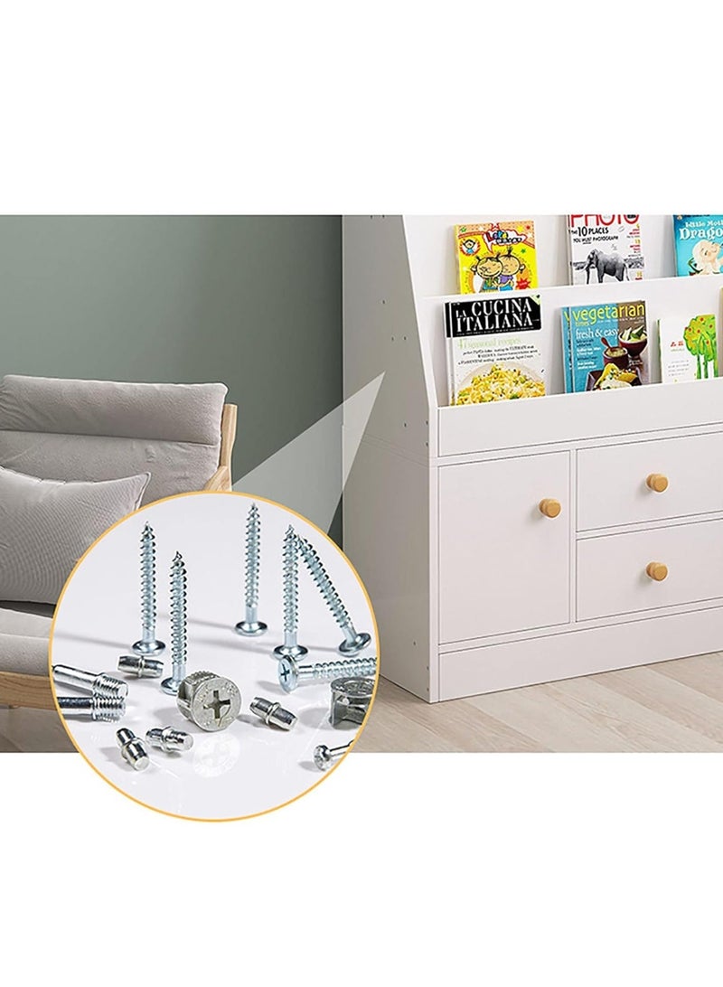 والالا مكتبة أطفال خشبية كبيرة مكونة من 4 طبقات، رف تخزين منزلي، رف كتب قائم على الأرض، رف تخزين ألعاب، رف عرض منزلي للمنزل والمكتب - Image 2