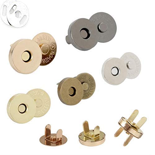 DIY Crafts DIY Crafts Pack 30 Pcs, Nickel Silver, Magnetic Snap Fasteners Clasps Buttons Handbag Purse Wallet Craft Bags Parts Accessories Pick Col (Pack 30 Pcs, Nickel Silver)  - Image 1