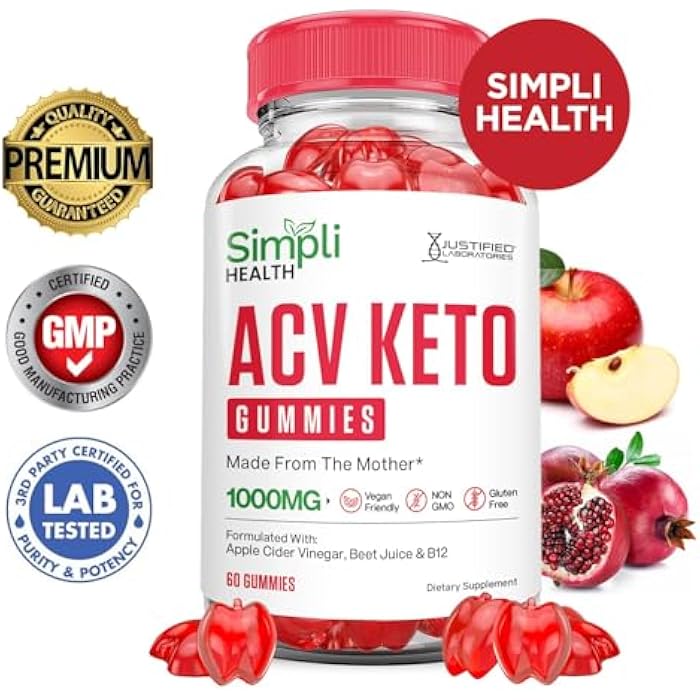 Justified Laboratories مختبرات جاستيفيد (عبوة 2 من حلوى كيتو ACV من سيمبلي هيلث تركيبة متقدمة 1000 ملغ من خل التفاح مصنوعة مع مسحوق عصير الرمان والبنجر B12 نباتي غير معدل وراثيًا 120 حبة حلوى - Image 3