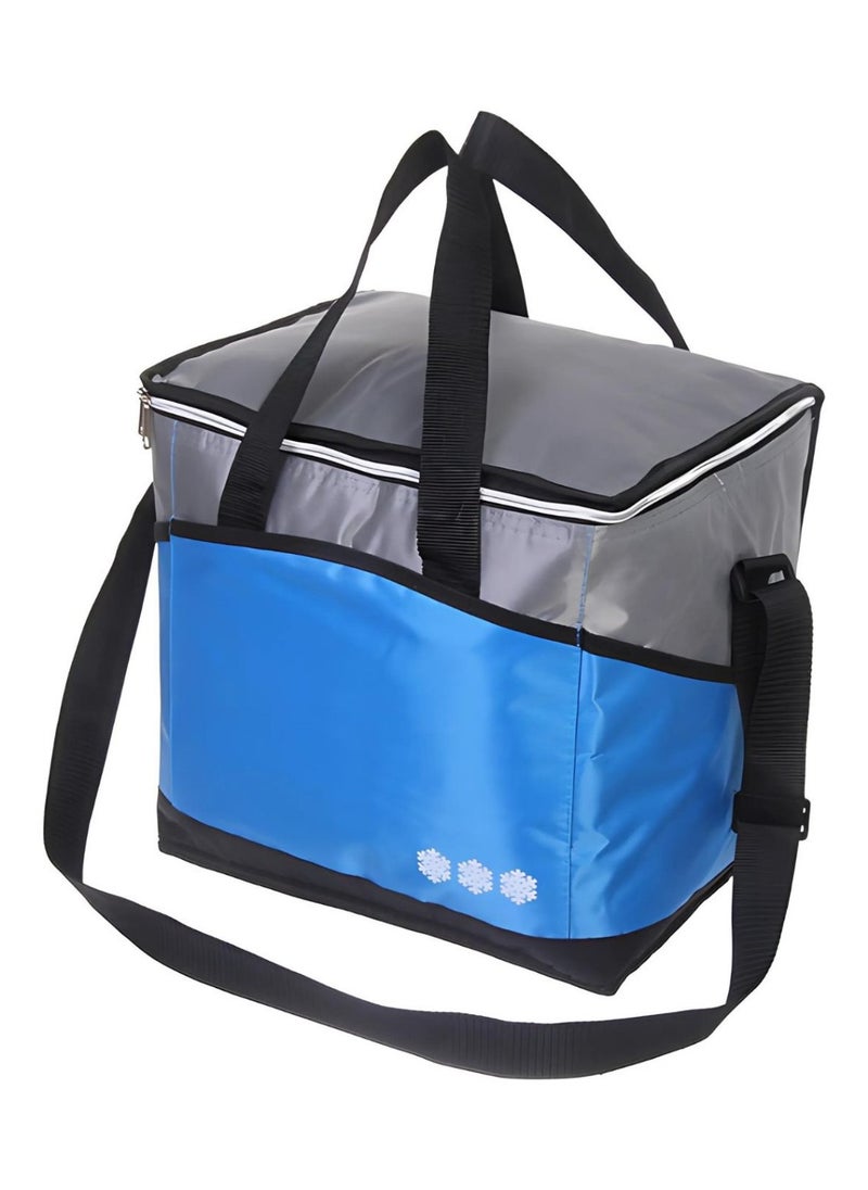 VIO 30L Large Reusable Insulated Cooler Bag Lightweight Oxford Cloth Large Capacity Thermal Waterproof Handbag For Hot Cold Refrigerated Food For Lunch Picnic Barbecue Beach Camping Picnic Outdoor Blue  - Image 1