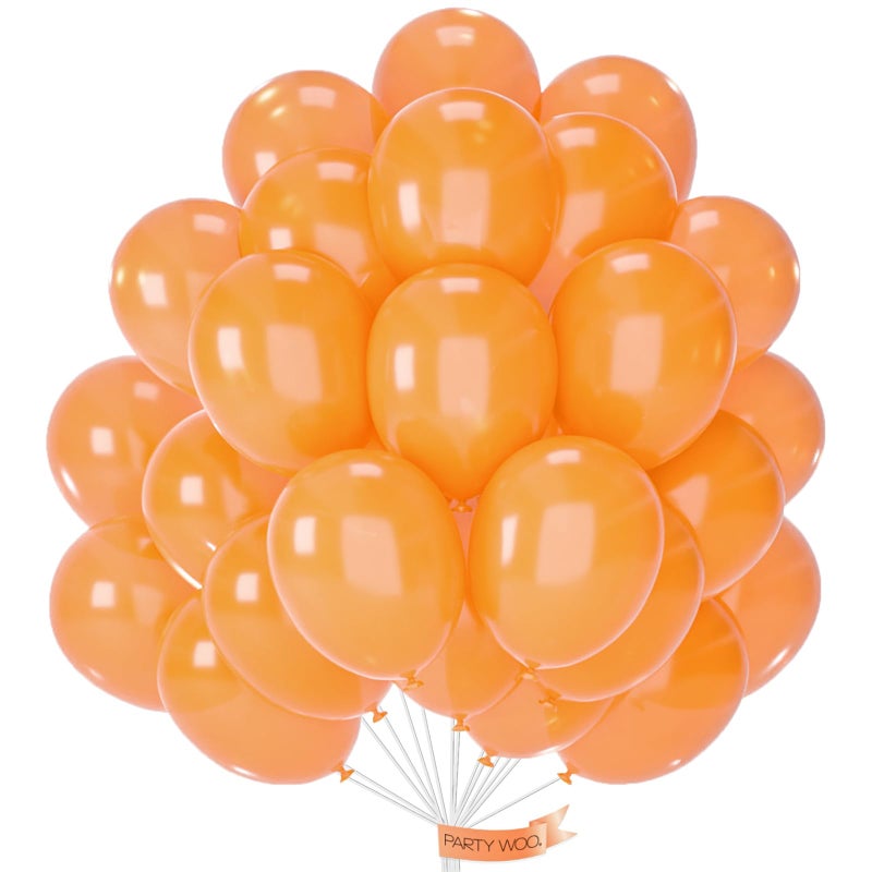 PartyWoo Pearl Orange Balloons 50pcs 12 Inch Fall Pumpkin Latex Balloons for Graduation Thanksgiving Halloween Little Cutie Baby Shower Birthday Wedding Fall Themed Party Decorations OrangeZ28 - Image 3