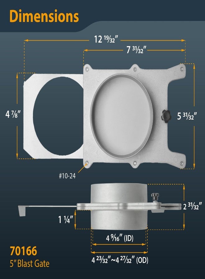باورتيك بوابة انفجار ألومنيوم POWERTEC 70166، 5 بوصات - Image 2