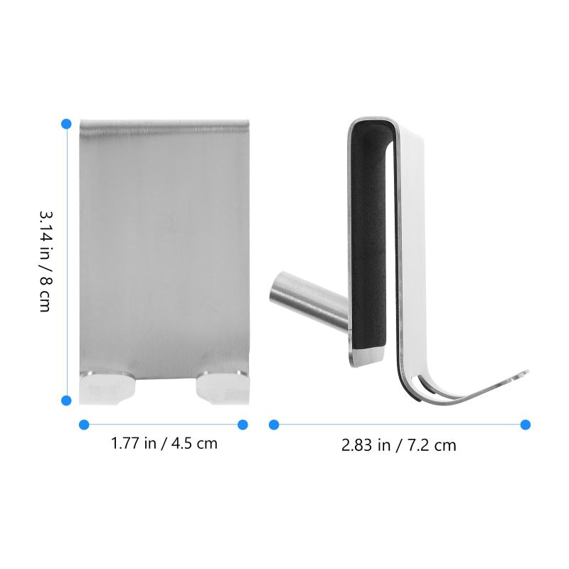304 Stainless Steel Glass Shower Towel Hooks Punch Free Frameless Door Hanging - Image 3