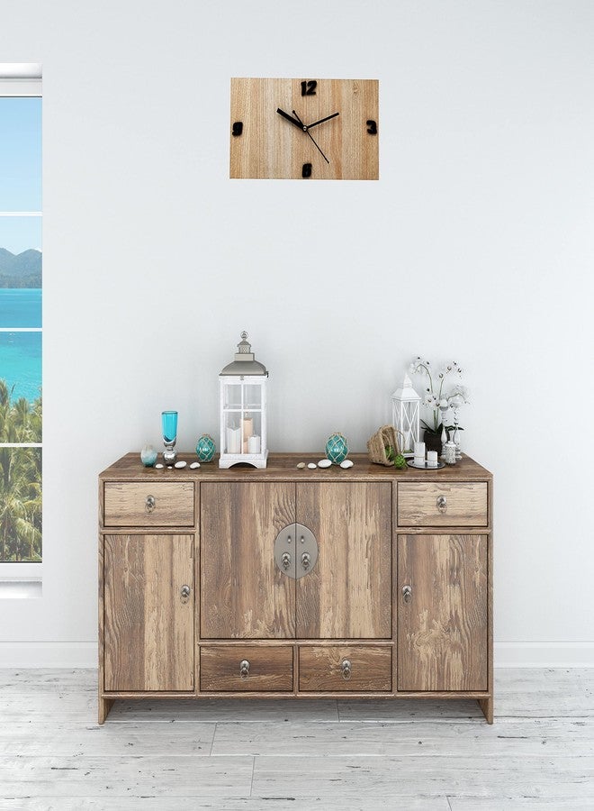 HandyTrendy MDF Wooden Attractive Simple Square Shaped Clock for Bedroom, Kitchen, Livingroom,Office | Stylish Decorative Analog Wooden Wall Clock (30cm X 15cm) Wall Clock | (White Wood) - Image 3