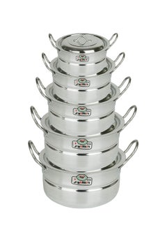 6 October Aluminum Pots Set Consisting of 5 Pots With Two Handles 6 October Brand Egyptian Industry, Size 16/ 18 / 20 / 22 / 24 cm  - Image 2