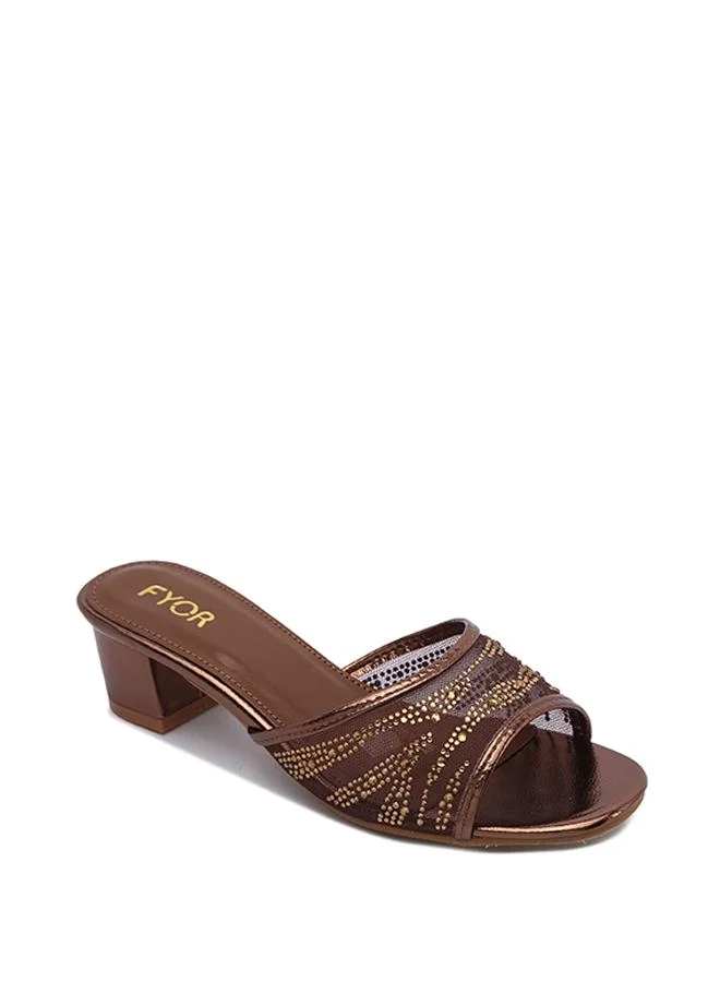 فايور Sparkle Mesh Block Heel MY 411