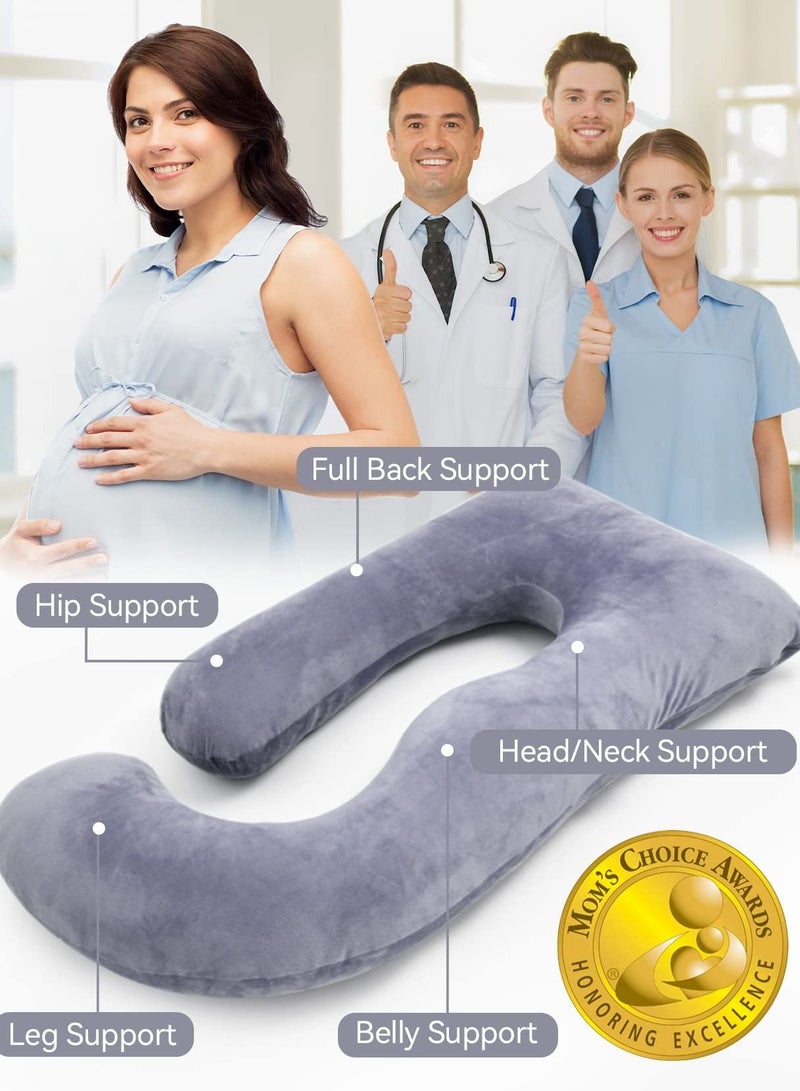 Momcozy Maternity Pillow, U Shaped Full Body Pregnancy Pillow with Removable Cover, 57 Inch Pregnancy Pillows for Sleeping - Image 2