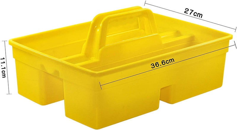 AMIGOS STORE Industrial Caddy Bucket Bathroom Caddy Caddy Organizer Organizer Basket Bathroom Organizer Basket Tool Organizer with Handle for Cleaning Bathroom Floors Windows Yellow - Image 2
