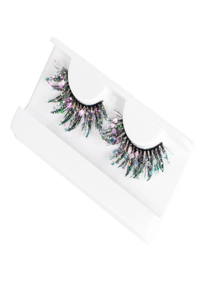 Natuhana Glitter False Lashes Colored Wispy Decorative Shinny Eyelash Extension Colorful Faux Mink Lash - Image 1
