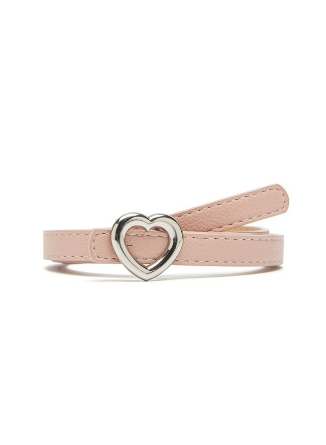 xozgdovg Fashionable Heart Button Womens Belt Ins Versatile Dress Jeans Leather Belt Trendy Accessory Comfortable Durable Belting Pink 