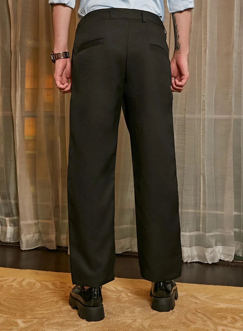 CAHOOT Black Lightweight - Straight Tailored Trousers for Men | Best Price UAE