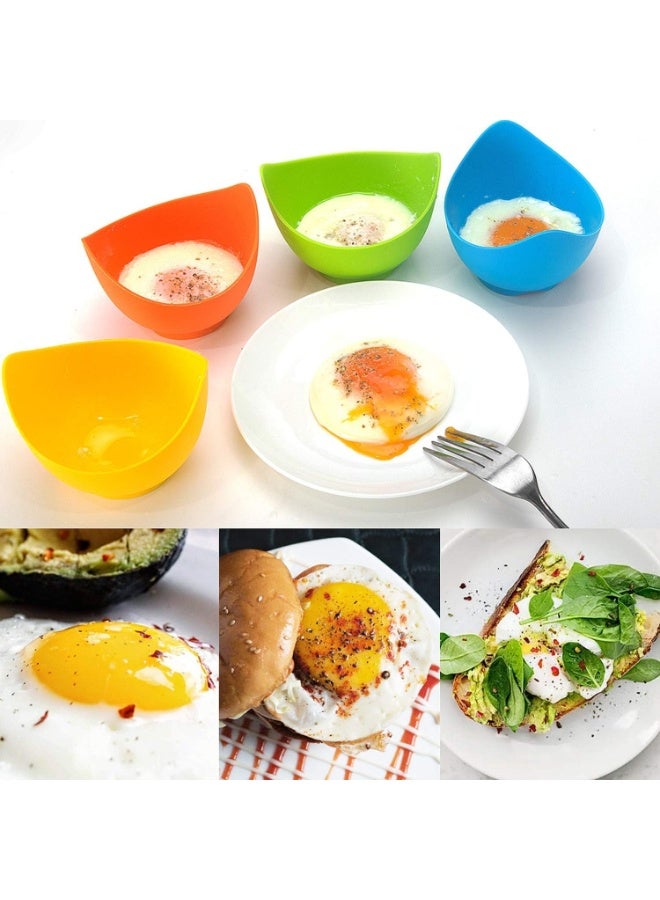SYOSI Silicone Egg Poacher Cups, Nonstick Egg Poaching Cup, Eggs Poacher Ring Standers, BPA-Free Cups for Air Fryer, Baking Oven, Stovetop Cooking, Easy Eggs Poaching for Breakfast, Kitchen Use (4 Pc) - Image 5