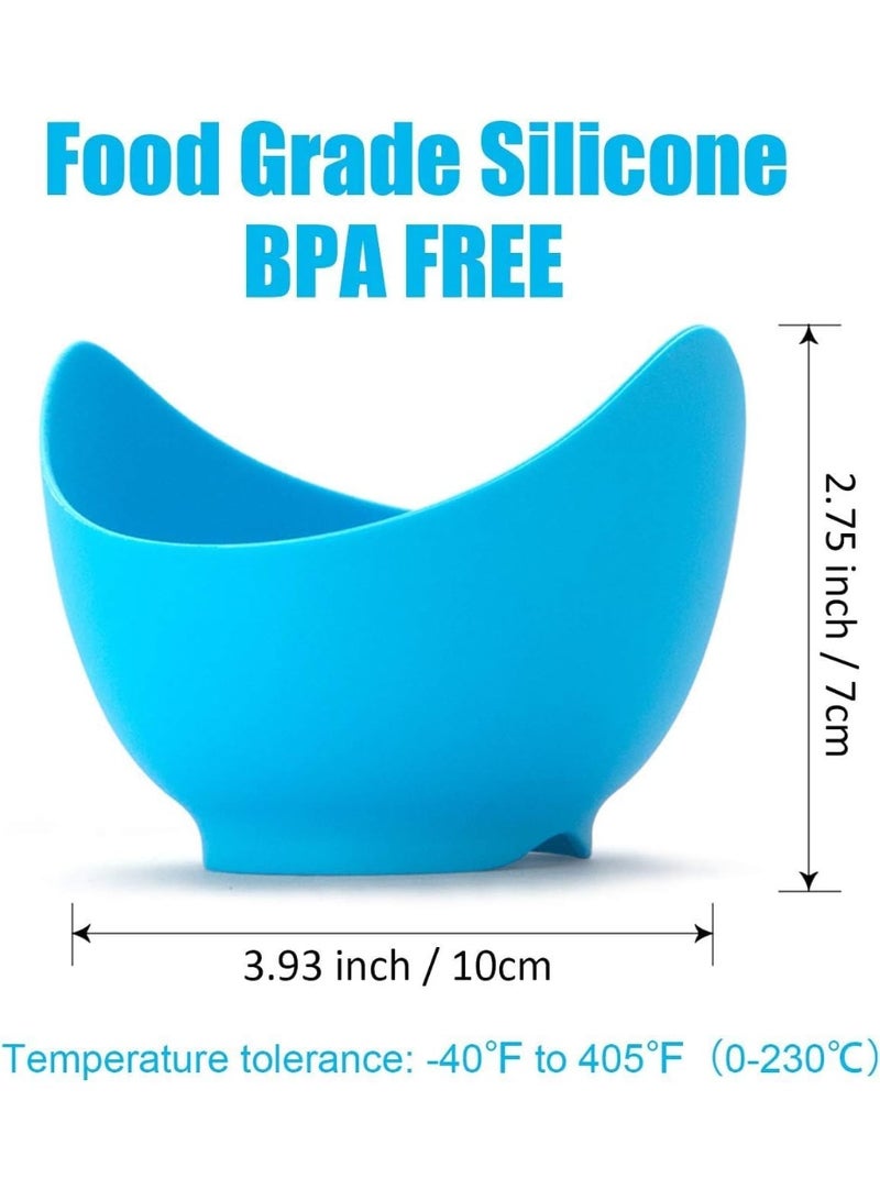 SYOSI Silicone Egg Poacher Cups, Nonstick Egg Poaching Cup, Eggs Poacher Ring Standers, BPA-Free Cups for Air Fryer, Baking Oven, Stovetop Cooking, Easy Eggs Poaching for Breakfast, Kitchen Use (4 Pc) - Image 2