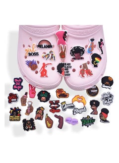Excefore Black Girl Women Magic Shoe Charms, 36PCS Shoe Charms for Croc, Fits for Clog Decoration  - Image 2