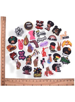 Excefore Black Girl Women Magic Shoe Charms, 36PCS Shoe Charms for Croc, Fits for Clog Decoration  - Image 5